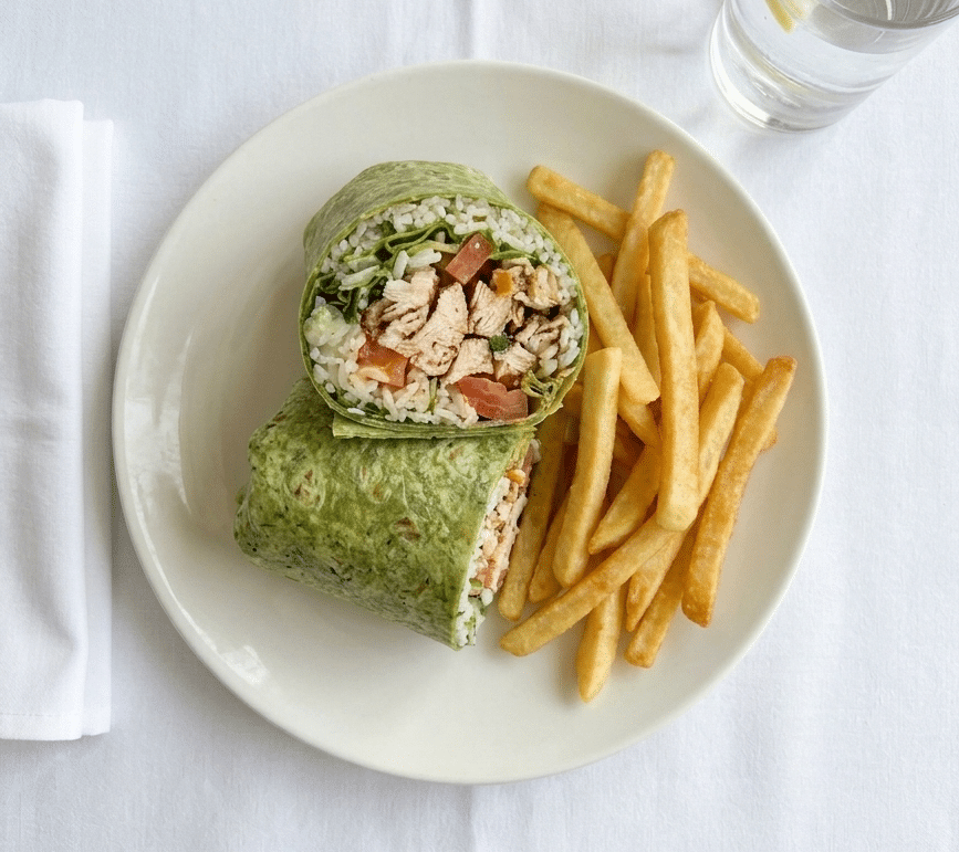 Lunch wrap at V's Restaurant and Bar